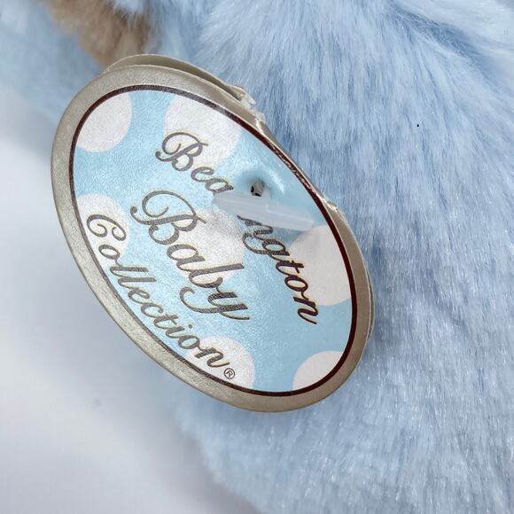 Bearington Baby Collection Relaxed Blue Rattle Dog Plush 8" Stuffed Animal Toy - Picture 4 of 11